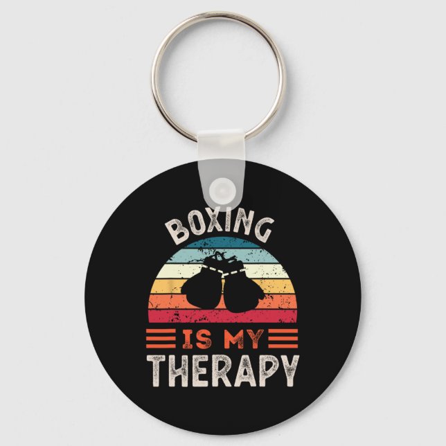 Boxing Is My Therapy Funny  Key Ring (Front)