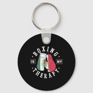 Boxing Is My Therapy Mexico Boxing Glove Mexican F Key Ring
