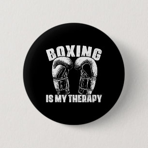 Boxing Is My Therapy Mma Boxer Fighter Fighting Ki 6 Cm Round Badge