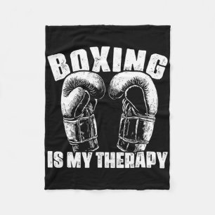 Boxing Is My Therapy Mma Boxer Fighter Fighting Ki Fleece Blanket