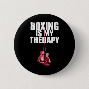 Boxing Is My Therapy Quote Boxing Kickboxing Boxer 6 Cm Round Badge