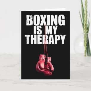 Boxing Is My Therapy Quote Boxing Kickboxing Boxer Card