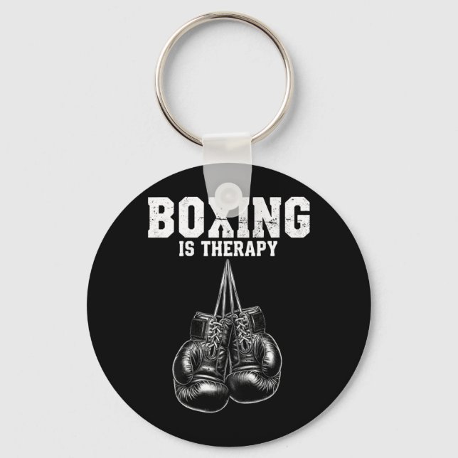 Boxing is Therapy Key Ring (Front)