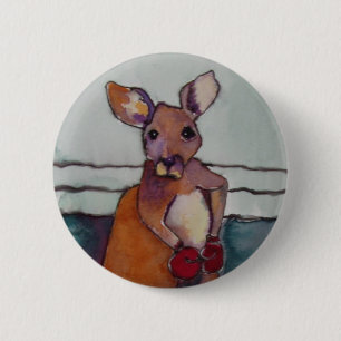 " BOXING KANGAROO," - Button