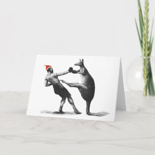 boxing kangaroo christmas holiday card