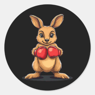 Boxing Kangaroo For A Knockout Laugh Classic Round Sticker