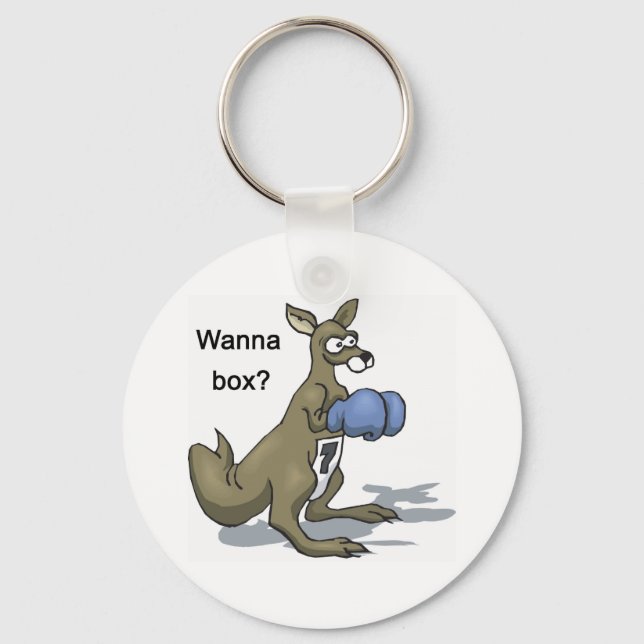 Boxing Kangaroo Key Ring (Front)
