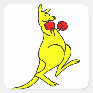Boxing Kangaroo Square Sticker