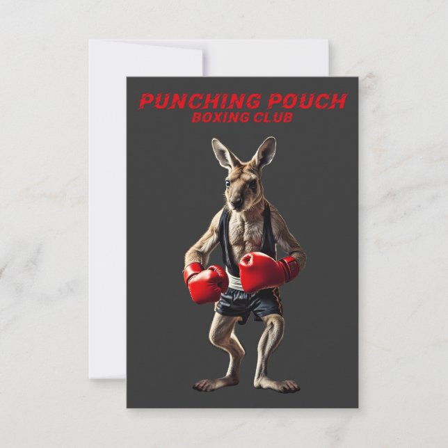 Boxing Kangaroo Thank You Card (Front)