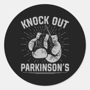Boxing Kickboxing Fighter Knock Out Parkinsons Classic Round Sticker