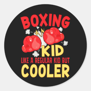 Boxing Kid Like A Regular Kid But Cooler Boxer Classic Round Sticker