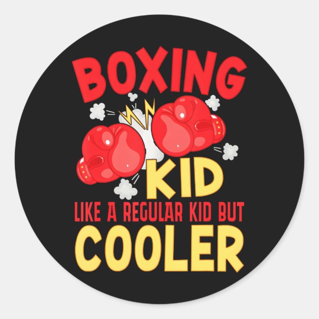 Boxing Kid Like A Regular Kid But Cooler Boxer Classic Round Sticker (Front)