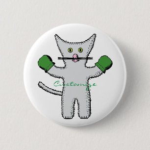 Boxing Kitten with Mittens Thunder_Cove 6 Cm Round Badge