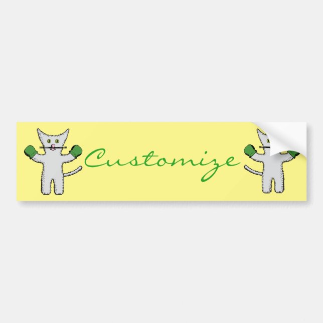 Boxing Kitten with Mittens Thunder_Cove Bumper Sticker (Front)