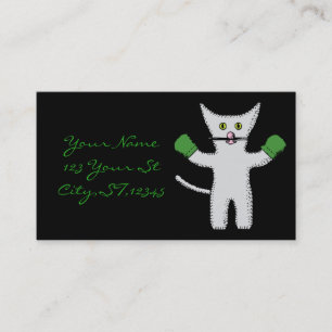 Boxing Kitten with Mittens Thunder_Cove Business Card
