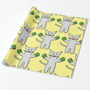 Boxing Kitten with Mittens Thunder_Cove Wrapping Paper