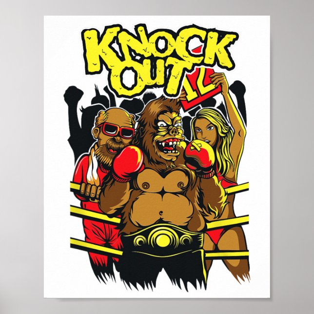 Boxing Knock Out Saying  Poster (Front)