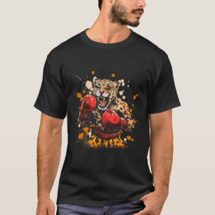 Boxing Leopard With Boxing Gloves Kickboxing Funny T-Shirt