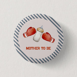 Boxing Little Champion Mother To Be Baby Shower 3 Cm Round Badge