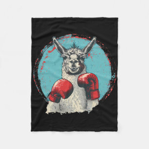 Boxing Llama With Boxing Gloves Kickboxing Funny B Fleece Blanket