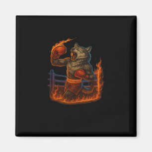 Boxing Lover Wolf Mma Fighter Werewolf Beast Gym  Magnet