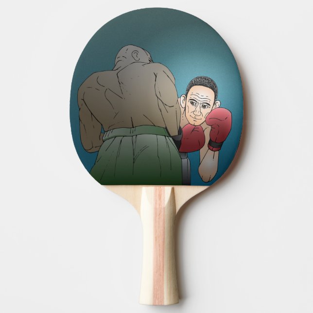 Boxing Match with Two Men Ping Pong Paddle (Front)
