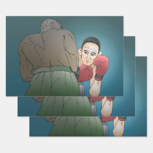 Boxing Match Wrapping Paper Sheet