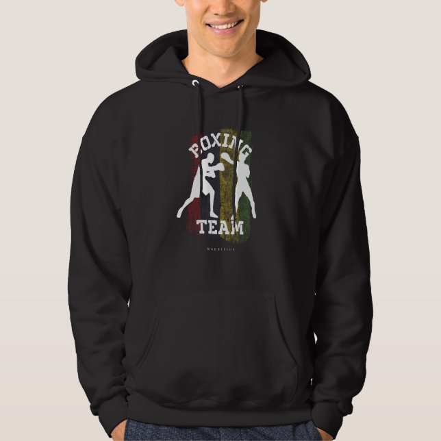 Boxing Mauritius Combat Sports Fighter Boxing Hoodie (Front)