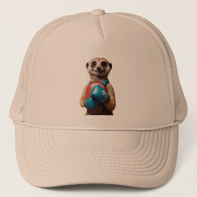 Boxing Meerkat Sports Trucker Hat – Funny Gym Styl (Front)