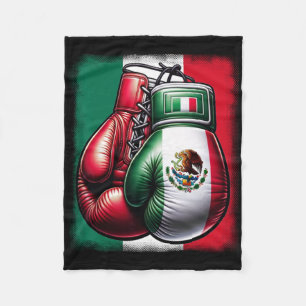Boxing Mexico Funny Mexican Vintage Style Boxing M Fleece Blanket