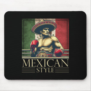 Boxing Mexico Mexican Vintage Style Boxing Flag Me Mouse Mat