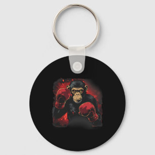 Boxing Monkey With Boxing Gloves Kickboxing Funny Key Ring