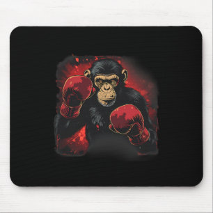 Boxing Monkey With Boxing Gloves Kickboxing Funny Mouse Mat