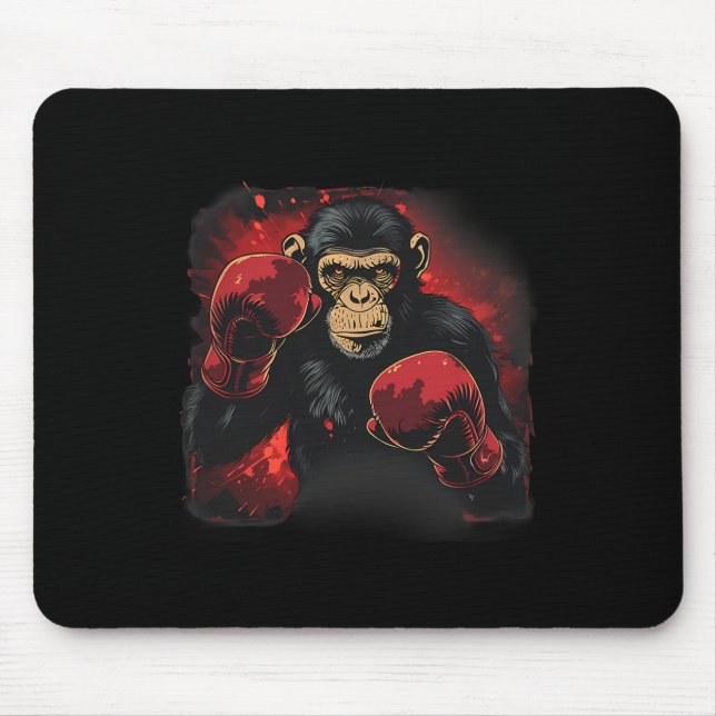 Boxing Monkey With Boxing Gloves Kickboxing Funny  Mouse Mat (Front)