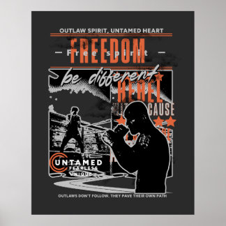 Boxing Motivation Rebel Fighter Gym & Training Poster