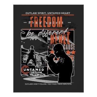 Boxing Motivation Rebel Fighter Gym & Training Poster