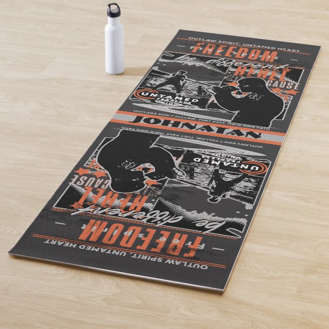 Boxing Motivation Rebel Fighter Gym Training Yoga Mat (In Situ)