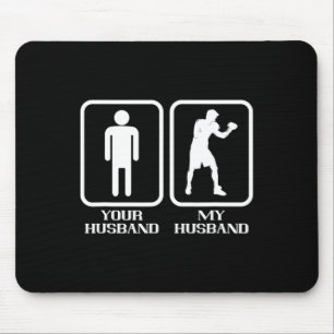 Boxing My Husnd Boxer Kickboxer Boxing Gloves Kick Mouse Mat