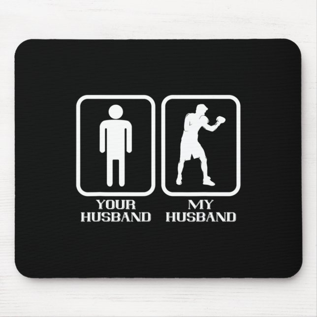 Boxing My Husnd Boxer Kickboxer Boxing Gloves Kick Mouse Mat (Front)