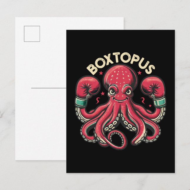 Boxing Octopus - Boxtopus Invitation Postcard (Front/Back)