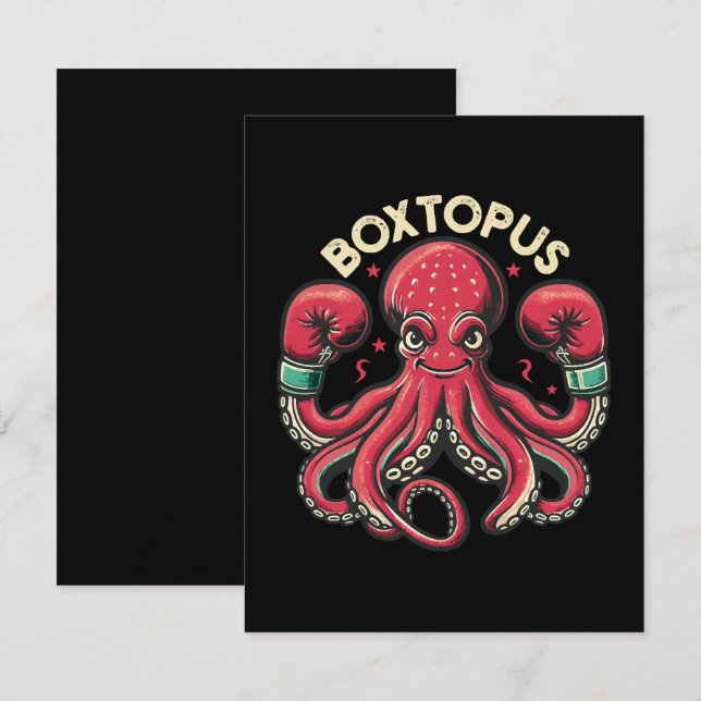 Boxing Octopus - Boxtopus RSVP Card (Front/Back)