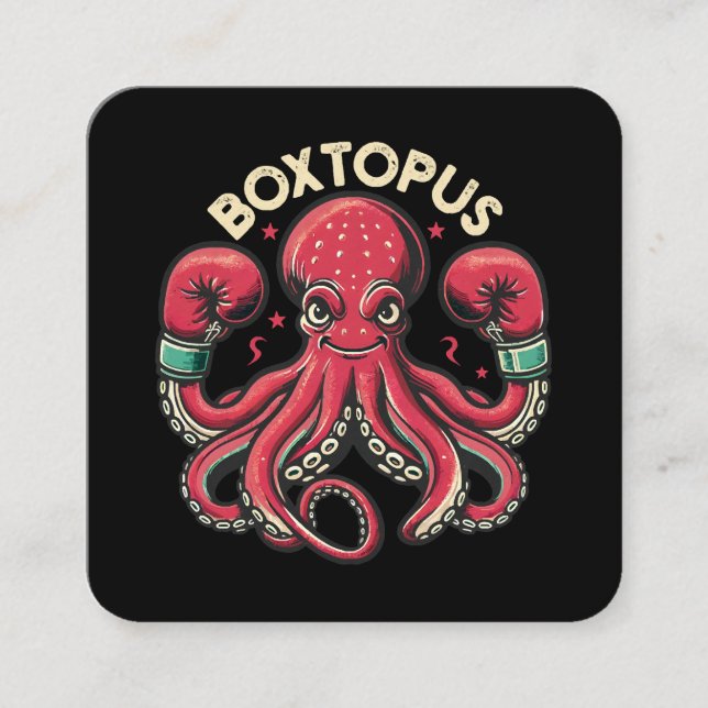 Boxing Octopus - Boxtopus Square Business Card (Front)