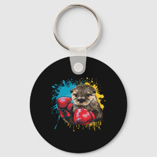 Boxing Otter Lover Boxing Gloves Kickboxing Funny Key Ring