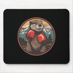 Boxing Otter With Boxing Gloves Kickboxing Funny B Mouse Mat