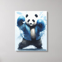 Boxing Panda Are You Ready Blue Panda Art