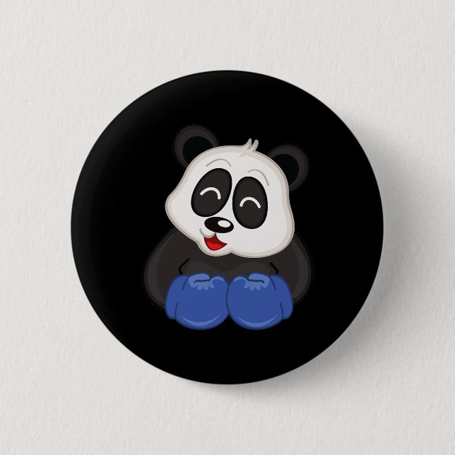 Boxing - Panda Bear  6 Cm Round Badge (Front)