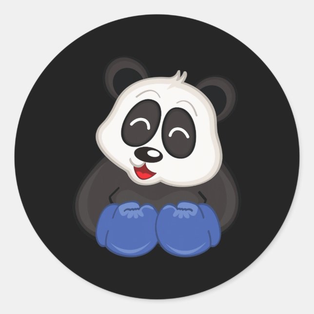 Boxing - Panda Bear  Classic Round Sticker (Front)
