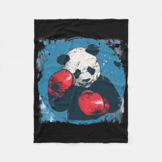 Boxing Panda Lover Boxing Gloves Kickboxing Funny  Fleece Blanket