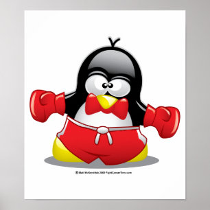 Boxing Penguin Poster