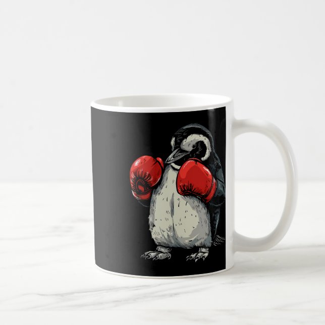 Boxing Penguin With Boxing Gloves Kickboxing Funny Coffee Mug (Right)